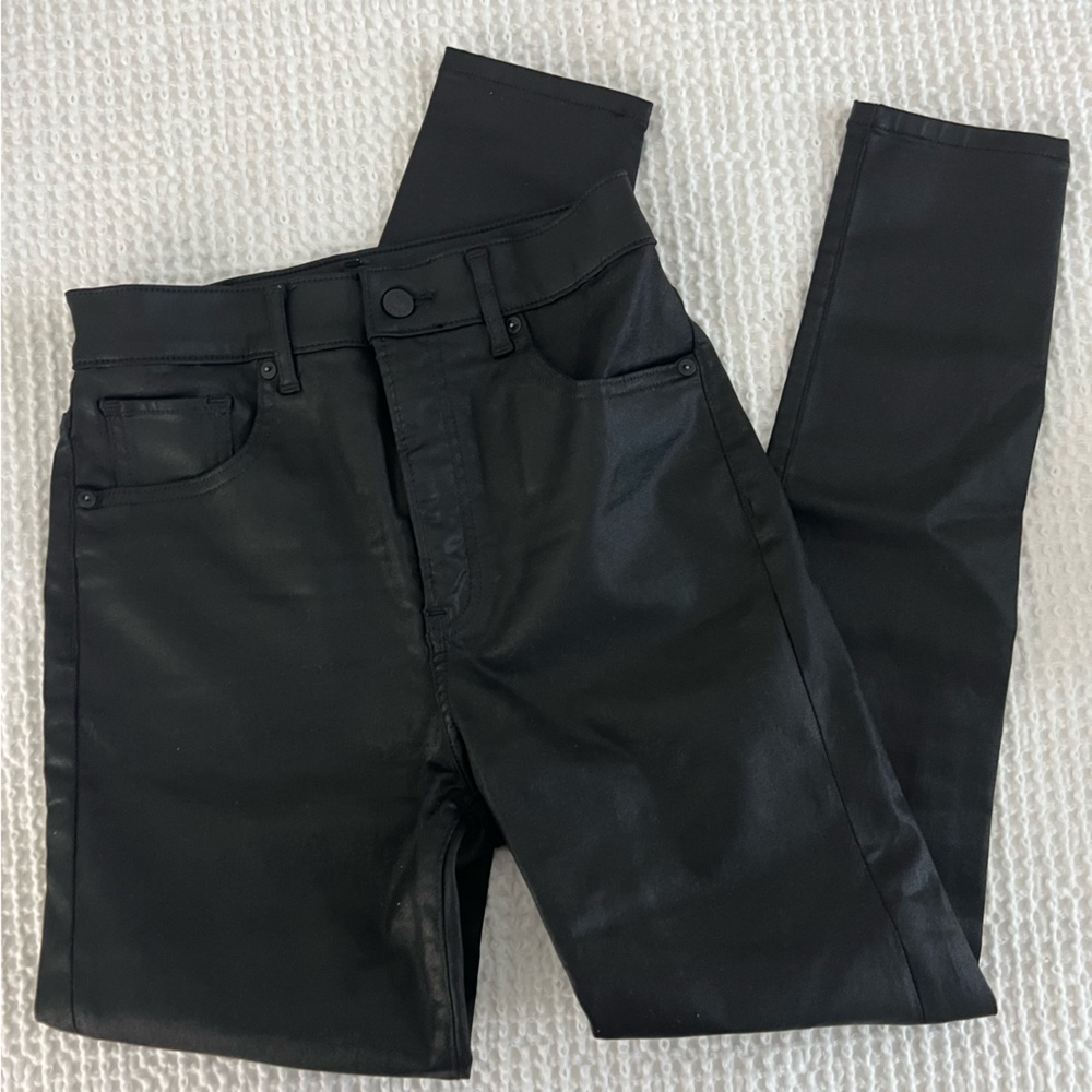 Express Black Coated High Rise Skinny Jeans